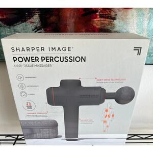 SHARPER IMAGE Power Percussion Deep Tissue Massager  With 6 Attachments